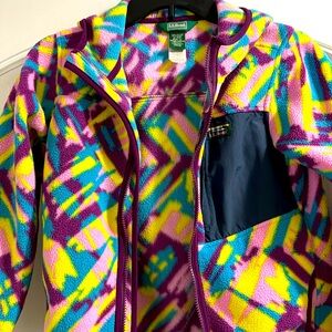 Ll bean fleece zip up girls multi color